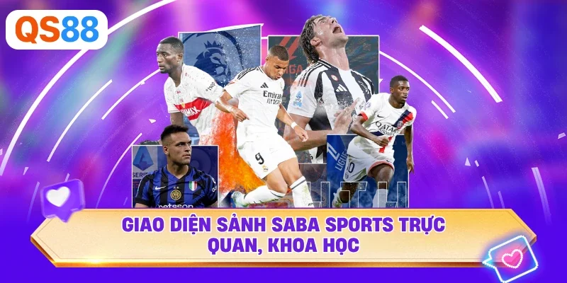 Giao diện sảnh Saba Sports trực quan, khoa học